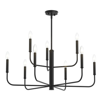 Reines Nine Light Chandelier in Matte Black (54|P40044931M)