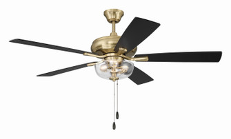 EOS 2 Light Clear Bowl 52'' Ceiling Fan 52'' Ceiling Fan in Satin Brass (46|ECF201SB5BWNFB)