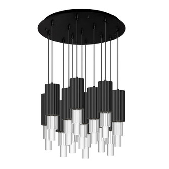 Bordeaux LED Pendant in Matte Black/Clear Ribbed Glass (452|MP502204MBCR13)