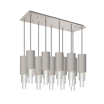 Bordeaux LED Pendant in Brushed Nickel/Clear Ribbed Glass (452|MP502204BNCR10)