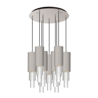Bordeaux LED Pendant in Brushed Nickel/Clear Ribbed Glass (452|MP502204BNCR09)