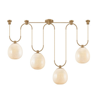 Jove Four Light Linear Pendant in Patina Brass (67|F7558PBR)
