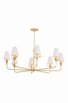 Quill Eight Light Chandelier in Gilded Ivory (67|F4758GLI)