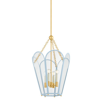 Clarisse Four Light Lantern in Aged Brass (428|H1132704AGBSAO)