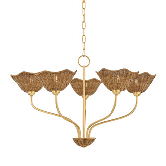 Kehlani Five Light Chandelier in Aged Brass (428|H1101805AGB)