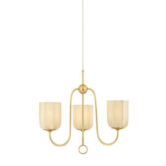 Samantha Three Light Chandelier in Aged Brass (428|H1094803AGB)