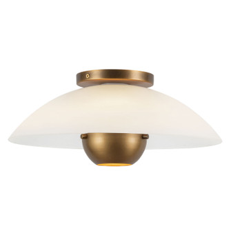 Umbra One Light Semi-Flush Mount in Opal Glass/Vintage Brass (347|SF11914OPVB)