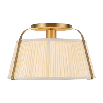 Scout One Light Semi-Flush Mount in Brushed Gold/White Linen (452|SF675213BGWL)