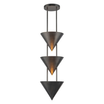 Versus Three Light Pendant in Aged Steel (452|PD341328STA)