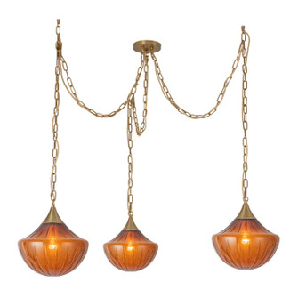 Farrah Three Light Pendant in Brushed Gold/Amber (452|MP651312BGAM)