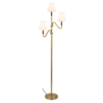 Sloan Three Light Floor Lamp in Brushed Gold/White Linen (452|FL445368BGWL)