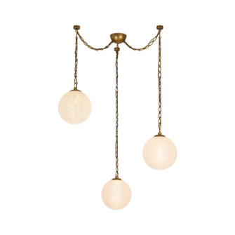 Petra LED Chandelier in Vintage Brass/Cloud Glass (452|CH363103VBCDG)