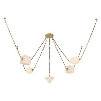 Mineral LED Chandelier in Patina Brass/Opal Glass (452|CH360105PTBOP)