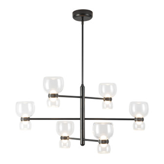 Sutton LED Chandelier in Urban Bronze/Clear Glass (452|CH310336UBCL)