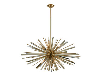 Palisades Ave. Ten Light Chandelier in Aged Brass With Champagne Glass (192|HF8203AB)