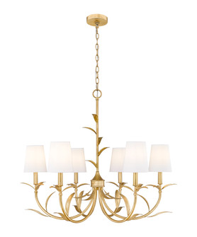 Aslin Six Light Chandelier in Gold Leaf (224|83031GLF)