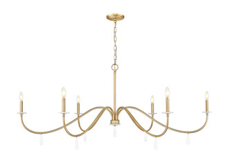 Toussant Six Light Chandelier in Modern Gold (224|610363MGLD)