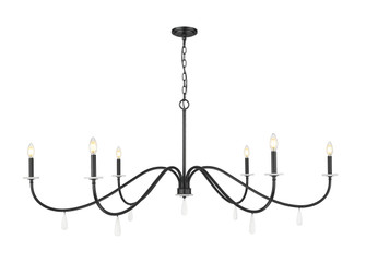 Toussant Six Light Chandelier in Matte Black (224|610363MB)