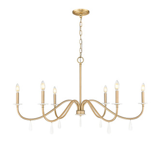 Toussant Six Light Chandelier in Modern Gold (224|610345MGLD)
