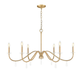 Toussant Six Light Chandelier in Modern Gold (224|610345MGLD)