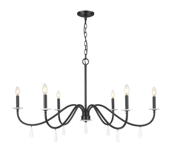 Toussant Six Light Chandelier in Matte Black (224|610345MB)