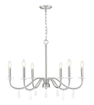 Toussant Six Light Chandelier in Brushed Nickel (224|610332BN)