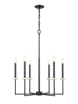 Gaultier Six Light Chandelier in Matte Black + Modern Gold (224|61006MB)