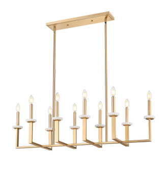 Gaultier Ten Light Linear Chandelier in Modern Gold (224|610010LMGLD)