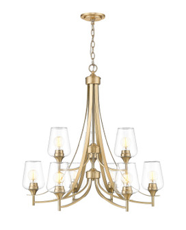 Joliet Nine Light Chandelier in Burnished Brass (224|4739BBR)