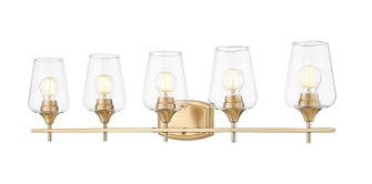 Joliet Five Light Vanity in Burnished Brass (224|4735VBBR)