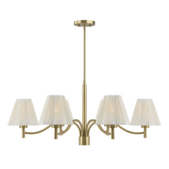 Rosa Six Light Chandelier in Noble Brass (51|160846127)