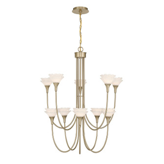 Florena Ten Light Chandelier in Noble Brass (51|1508310127)