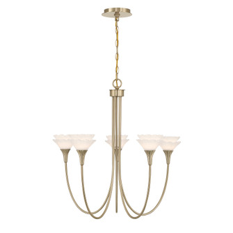 Florena Five Light Chandelier in Noble Brass (51|150825127)