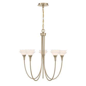 Florena Five Light Chandelier in Noble Brass (51|150825127)