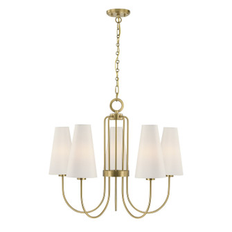 Wilkes Five Light Chandelier in Warm Brass (51|147035322)