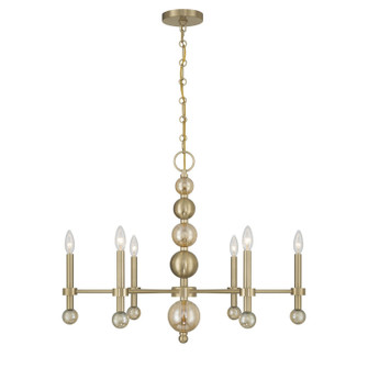 Crescent Six Light Chandelier in Noble Brass (51|125116127)