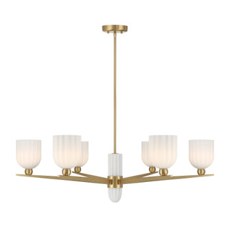 Collier Six Light Chandelier in Warm Brass (51|111256322)