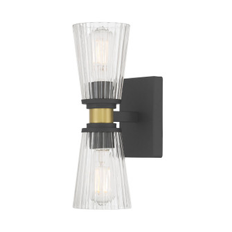 Lustria Two Light Wall Sconce in Matte Black (59|9302MBVB)