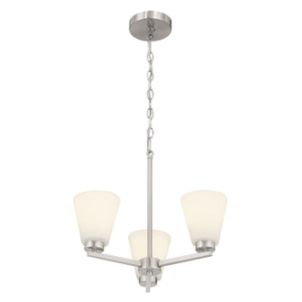 Strayhan Three Light Chandelier in Brushed Nickel (59|64103WGBN)