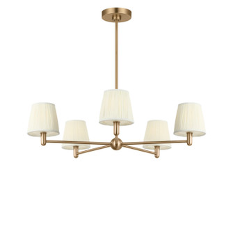 Vilera Five Light Chandelier in Satin Brass (1|GLC1865SBE)