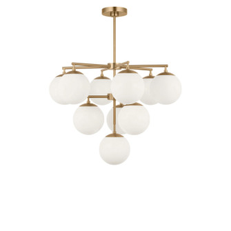 Nube Ten Light Chandelier in Satin Brass (1|GLC18010SB)