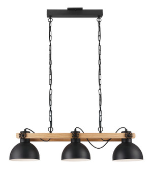 Lubenham Three Light Linear Pendant in Black (217|43163A)