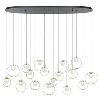 Portocolom LED Pendant in Black, Shiny Gold (217|206115A)