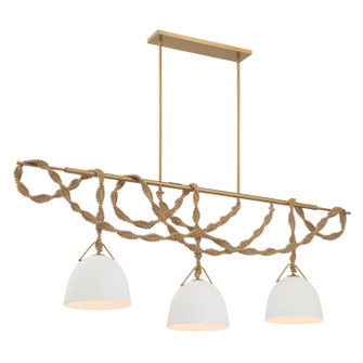 Cordón Three Light Linear Chandelier in Legacy Brass (7|16067732)