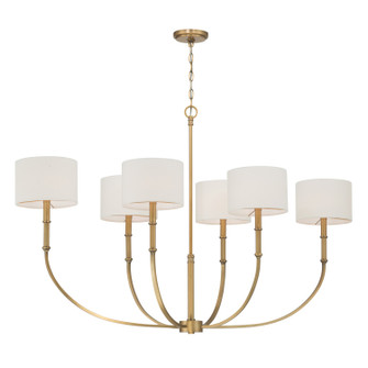 Molvene Six Light Linear Chandelier in Legacy Brass (7|10427732)