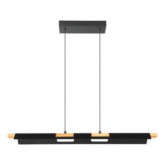 Ermua LED Pendant in Black & Wood (217|98836A)