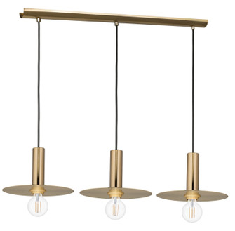 Escandell Three Light Linear Pendant in Brushed Gold (217|900732A)