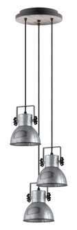 Barnstaple Three Light Pendant in Black & Bleached Wood (217|49647A)