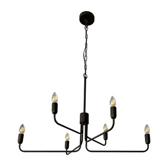 Portofino Six Light Chandelier in Black (217|205786A)