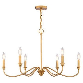 Annabelle Six Light Chandelier in Muted Brass (63|H0318)